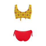 Flaming Mandala Bow Tie Front Bikini Swimsuit (Model S38) - Objet D'Art