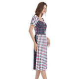 Puff Sleeve Split Thigh Midi Dress - Objet D'Art