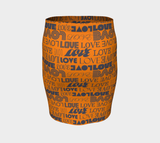 Love Print Fitted Skirt - Objet D'Art