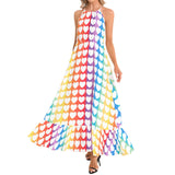 Spectral Heart Ruffle Hem Halter Neck Maxi Dress - Objet D'Art