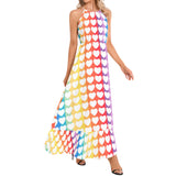 Spectral Heart Ruffle Hem Halter Neck Maxi Dress - Objet D'Art