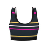 striped chained up 22 Women's All Over Print Sports Bra (Model T52) - Objet D'Art