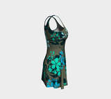 Floral Silhouette Flare Dress - Objet D'Art