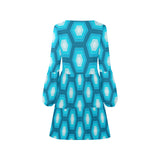 hexa sexy print 2 V-Neck Loose Fit Dress (Model D62) - Objet D'Art