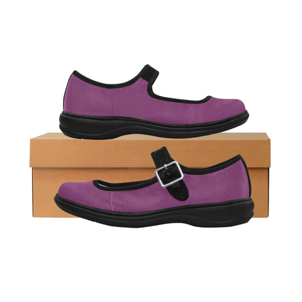 purple Mila Satin Women's Mary Jane Shoes (Model 4808) - Objet D'Art