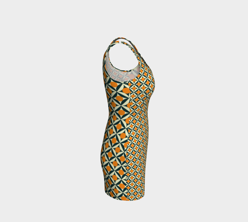 Vintaged Asymmetry Bodycon Dress - Objet D'Art