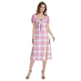 Puff Sleeve Split Thigh Midi Dress - Objet D'Art