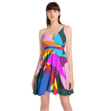 Confetti Ave Spaghetti Strap Sleeveless Falred Hem Short Dress - Objet D'Art
