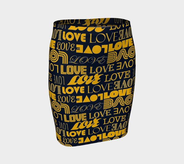 Love Printed Fitted Skirt - Objet D'Art