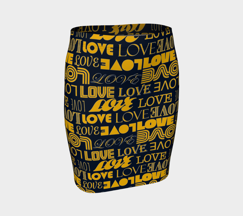 Love Printed Fitted Skirt - Objet D'Art