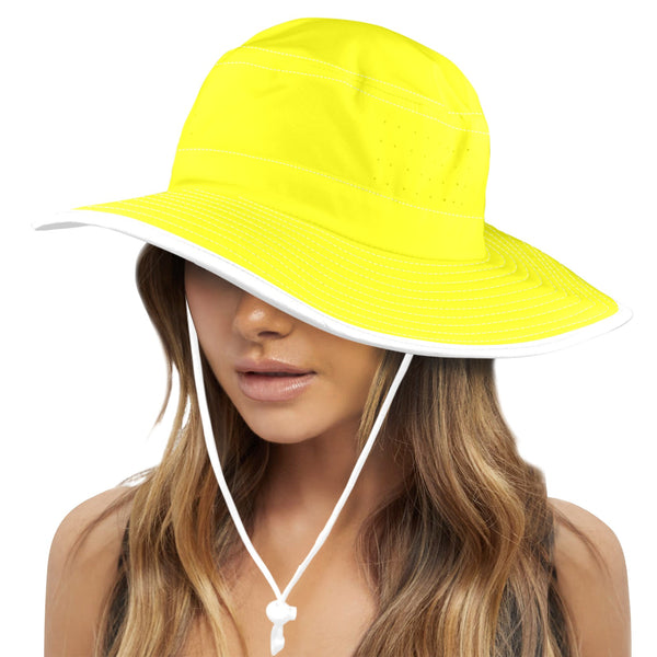 bright yellow athletic crop top Wide Brim Bucket Hat - Objet D'Art