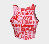 Love Print Athletic Crop Top - Objet D'Art