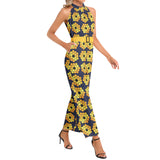 L2 Orbit Halter Neck Buckle Belted Jumpsuit - Objet D'Art