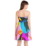 Confetti Ave Spaghetti Strap Sleeveless Falred Hem Short Dress - Objet D'Art