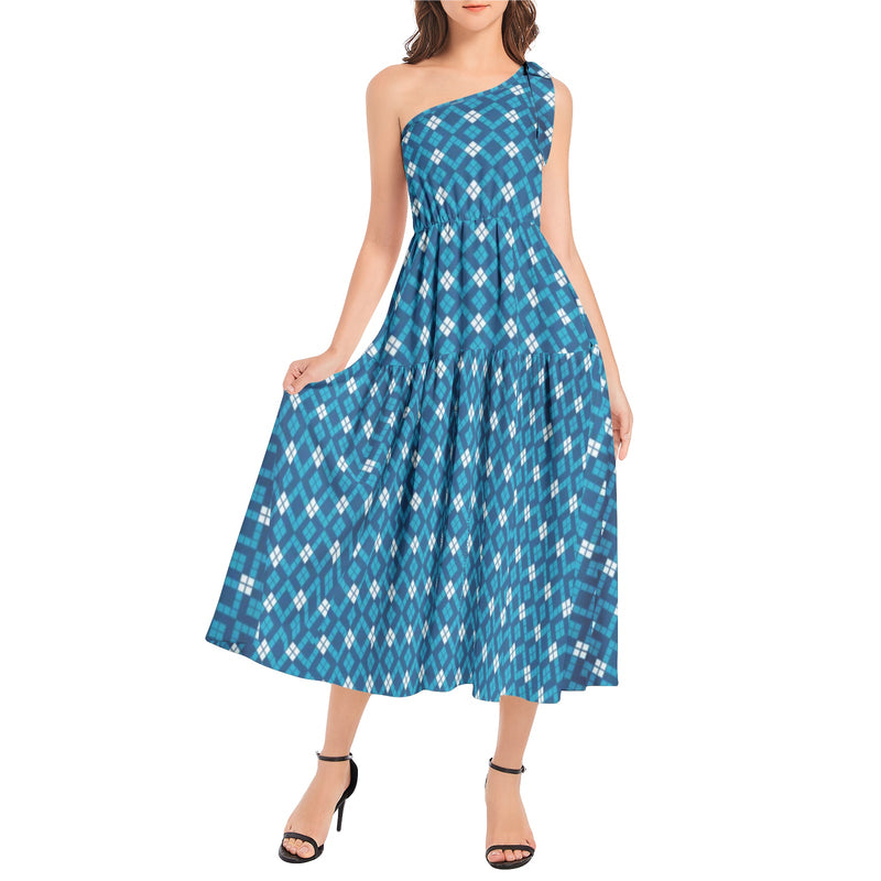 Ruffle Hem One Shoulder Midi Dress - Objet D'Art