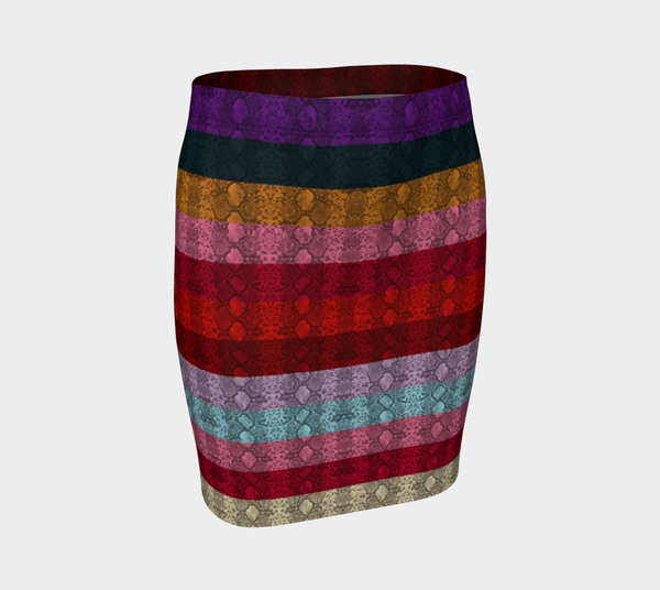 Rainbow Striped Fitted Skirt - Objet D'Art