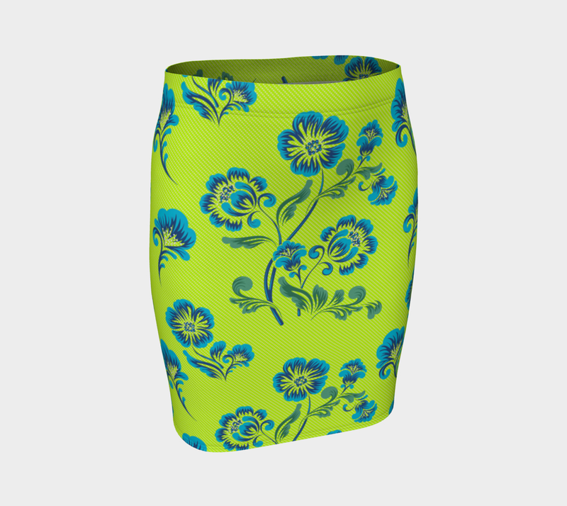 Floral Awakening Fitted Skirt - Objet D'Art