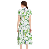 Drawstring Waist A-line Flared Midi Dress - Objet D'Art