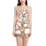 Tree of Life Klimt Sleeveless Square Neckline Spaghetti Strap Mini Dress - Objet D'Art