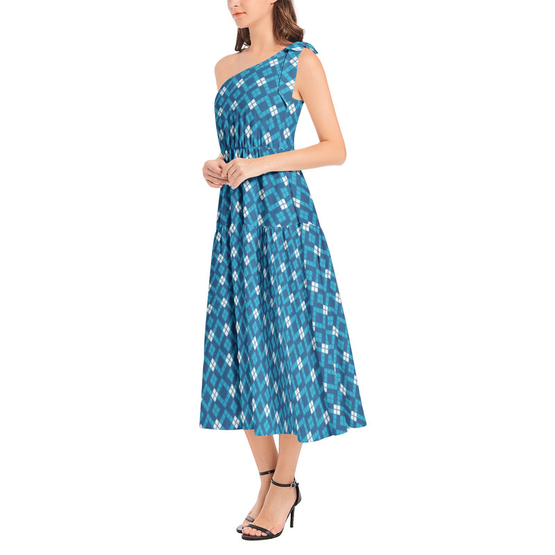 Ruffle Hem One Shoulder Midi Dress - Objet D'Art