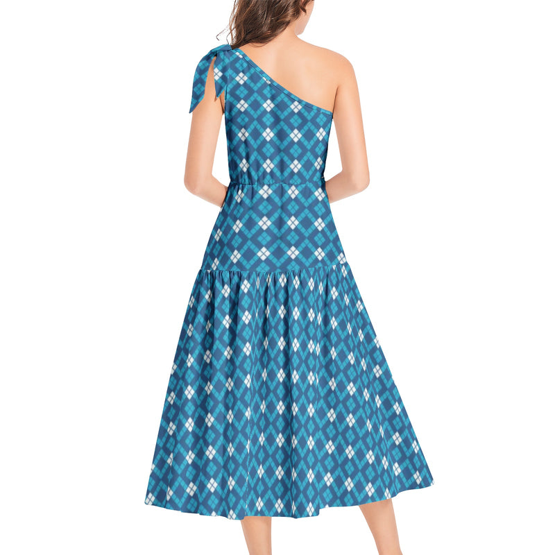 Ruffle Hem One Shoulder Midi Dress - Objet D'Art