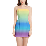 Desert Oasis Sleeveless Square Neckline Spaghetti Strap Mini Dress - Objet D'Art