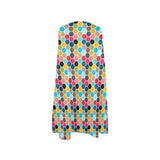 colorful hex swimwear print Sleeveless A-Line Pocket Dress (Model D57) - Objet D'Art