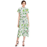 Drawstring Waist A-line Flared Midi Dress - Objet D'Art