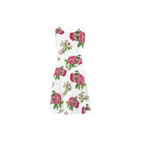 pink on white rose print Atalanta Sundress (Model D04) - Objet D'Art
