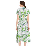 Drawstring Waist A-line Flared Midi Dress - Objet D'Art