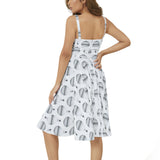 Sleeveless Square Neck Flare Hem Midi Dress - Objet D'Art