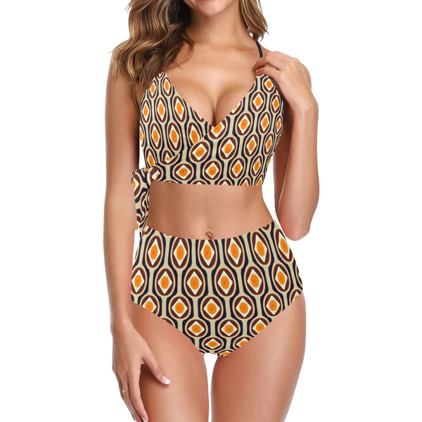 seventies dress Knot Side Bikini Swimsuit (Model S37) - Objet D'Art