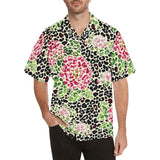 leopard rose print 2 Hawaiian Shirt with Merged Design (Model T58) - Objet D'Art