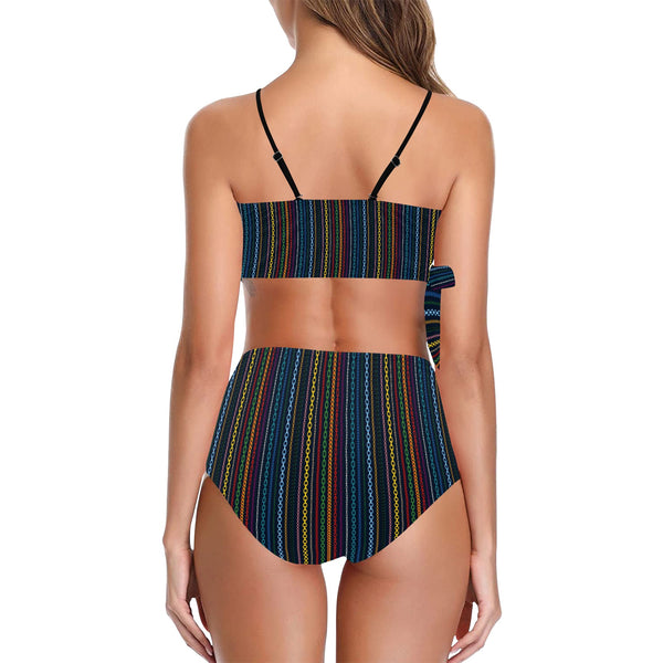 spectral andromeda print 2 Knot Side Bikini Swimsuit (Model S37) - Objet D'Art