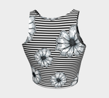 Floral Striped Athletic Crop Top - Objet D'Art