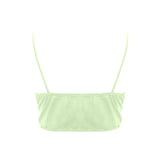 avocado spread solid print Crop Bikini Top (Model S40) - Objet D'Art