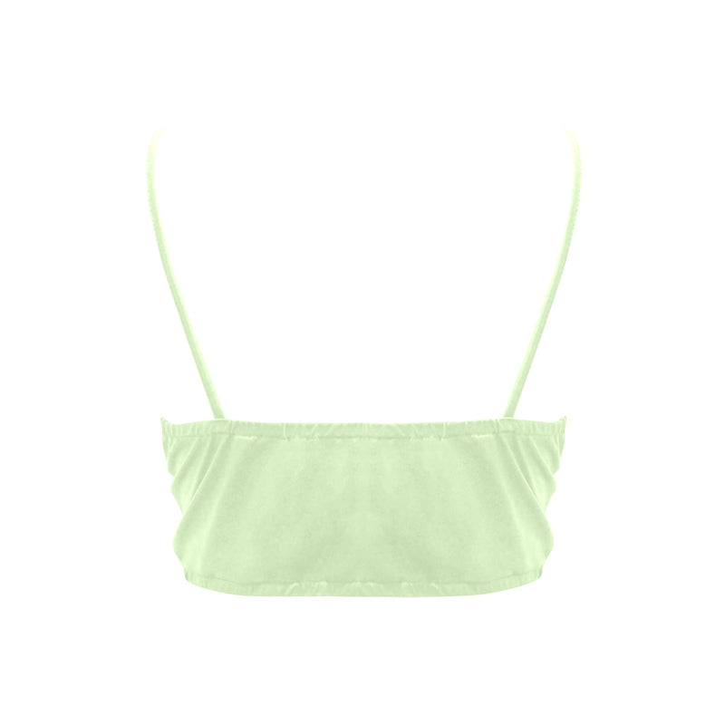 avocado spread solid print Crop Bikini Top (Model S40) - Objet D'Art