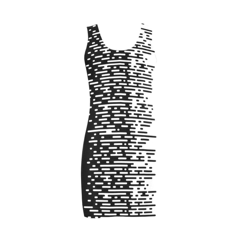 twotone bw print Medea Vest Dress (Model D06) - Objet D'Art