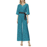 Dolman Sleeve Belted Wide Leg Jumpsuit - Objet D'Art