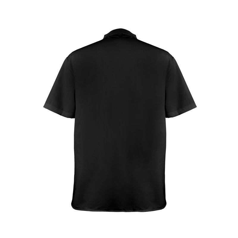 black 2 9k Men's Stand-Up Collar Short Sleeve Shirt - Objet D'Art