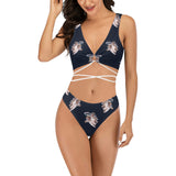 cheribum navy sky print Cross String Bikini Set (Model S29) - Objet D'Art