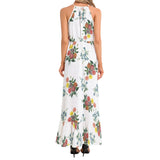 M Kemp Dahlia Ruffle Hem Halter Neck Maxi Dress - Objet D'Art