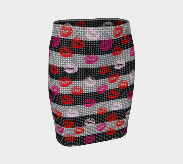 Kisses and Stripes Fitted Skirt - Objet D'Art