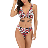 red white black kemp logo Cross String Bikini Set (Model S29) - Objet D'Art