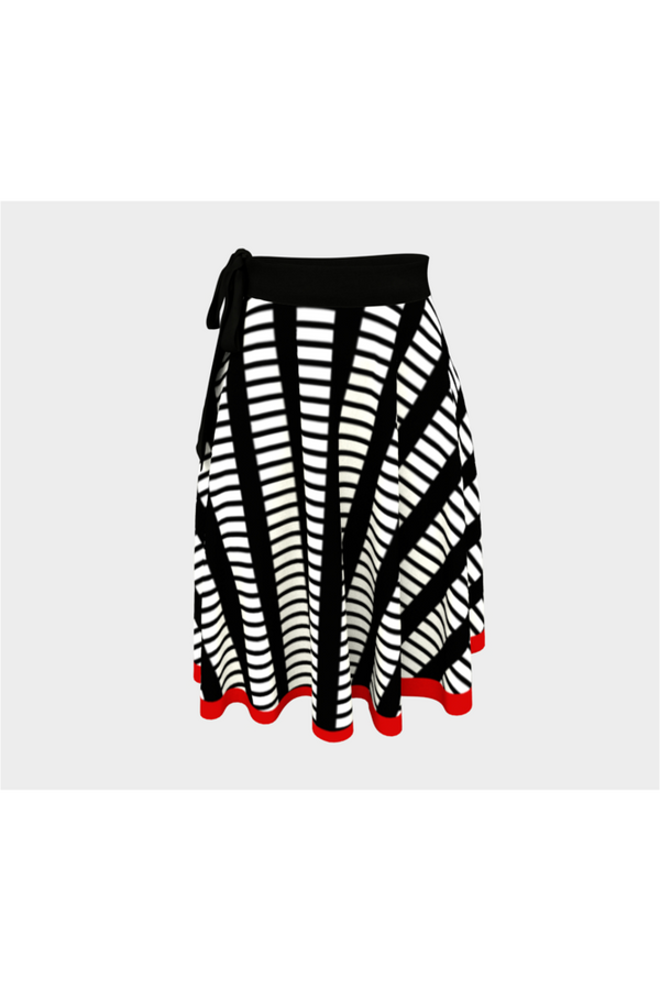 Red Accented Wrap Skirt - Objet D'Art