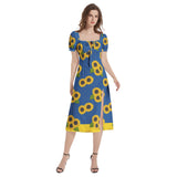 Soniashnyk Puff Sleeve Split Thigh Midi Dress - Objet D'Art