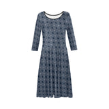 matrix square print 3 Tethys Half-Sleeve Skater Dress(Model D20)