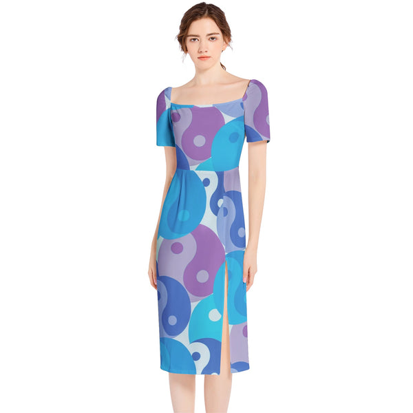 Split Thigh Midi Bodycon Dress - Objet D'Art