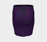 Deep Purple Houndstooth Fitted Skirt - Objet D'Art