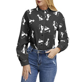 Long Sleeve Button Up Casual Shirt Top - Objet D'Art